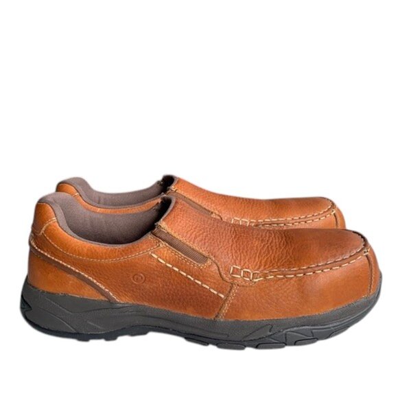 Rockport Work Extreme Light Twin Gore Moc Toe Slip-On Shoes Men’s 12 Brown NWT - Picture 1 of 14